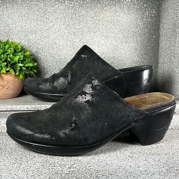 Naot Dream Black Nubuck Leather Clogs Mules Size 10 - Picture 3 of 8